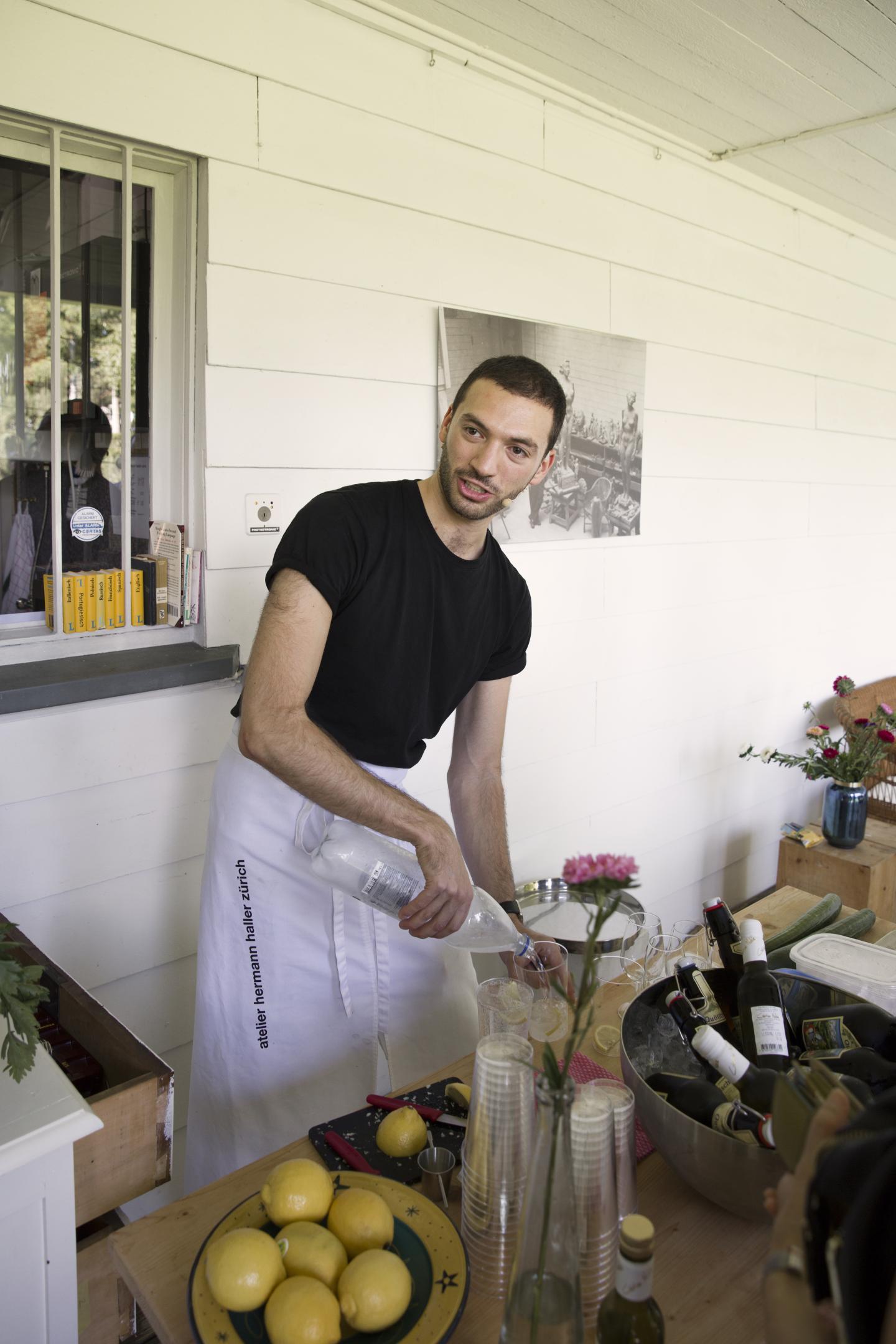 artist serving drink